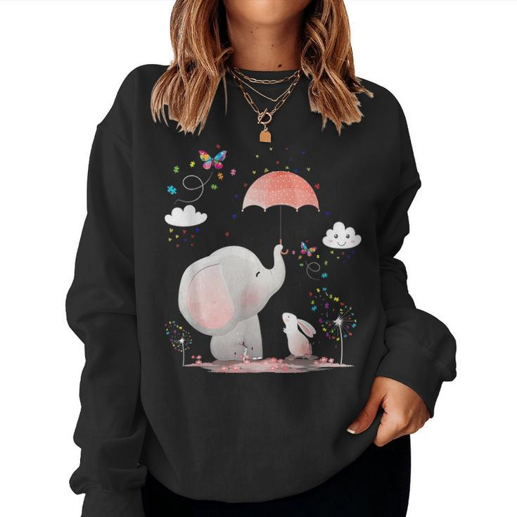 Autism Mom Elephant Mommy Proud Mom Autism Awareness Month Women Crewneck Graphic Sweatshirt