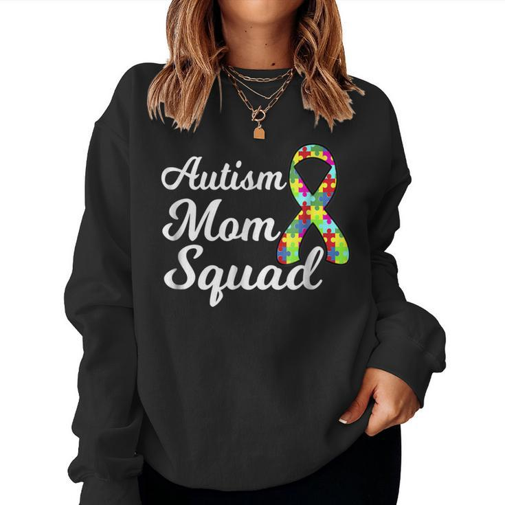 Autism Mom Squad Autism AwarenessPuzzle Ribbon Sweatshirt
