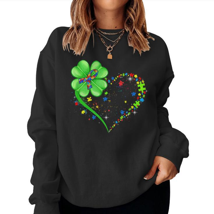 Autism St Patricks Day Clover Autism Mom Boy Sweatshirt