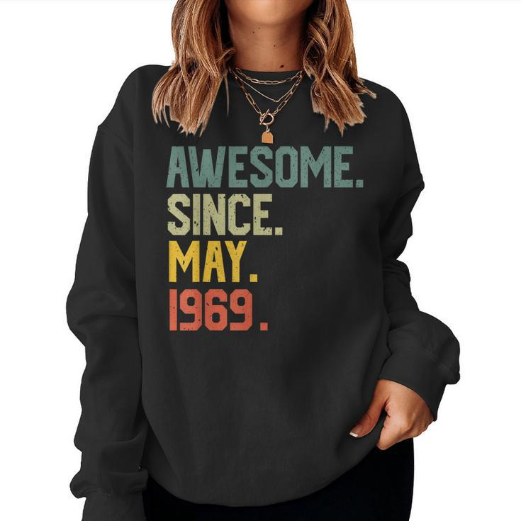 Awesome Since May 1969 Vintage 50Th Birthday Women Sweatshirt