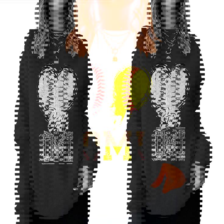 Womens Ball Omi Heart Baseball Softball Women Sweatshirt