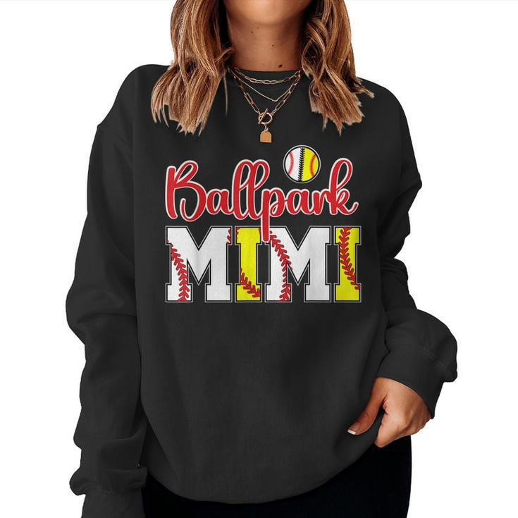 Ballpark Mimi Softball Baseball Mimi Grandma Women Sweatshirt