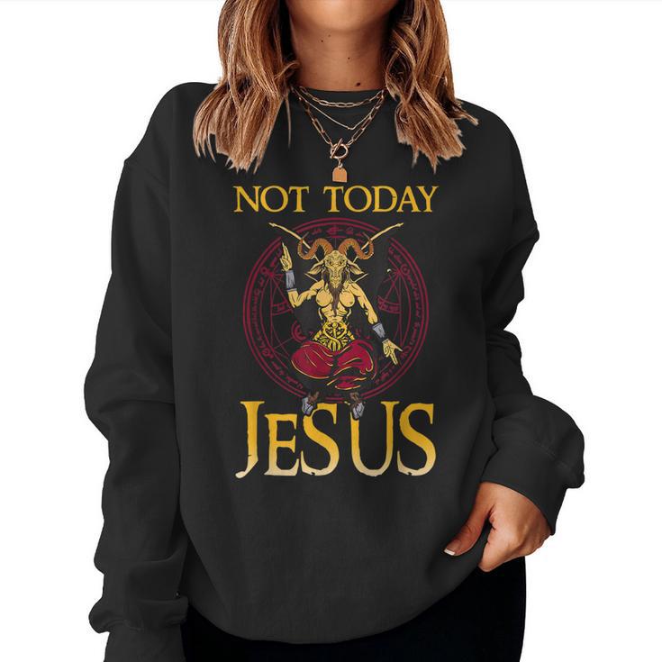  Funny Not Today Satan Jesus Crossover Basketball T