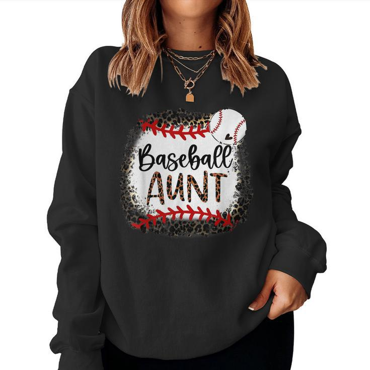 Baseball Aunt Leopard Baseball Aunt Women Sweatshirt