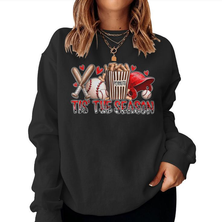 Baseball Lover Tis The Season Baseball Mom Game Day Women Sweatshirt