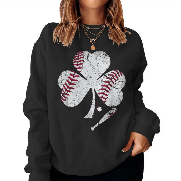 Baseball St Patricks Day Shamrock Shirt Womens Baseball Women Sweatshirt
