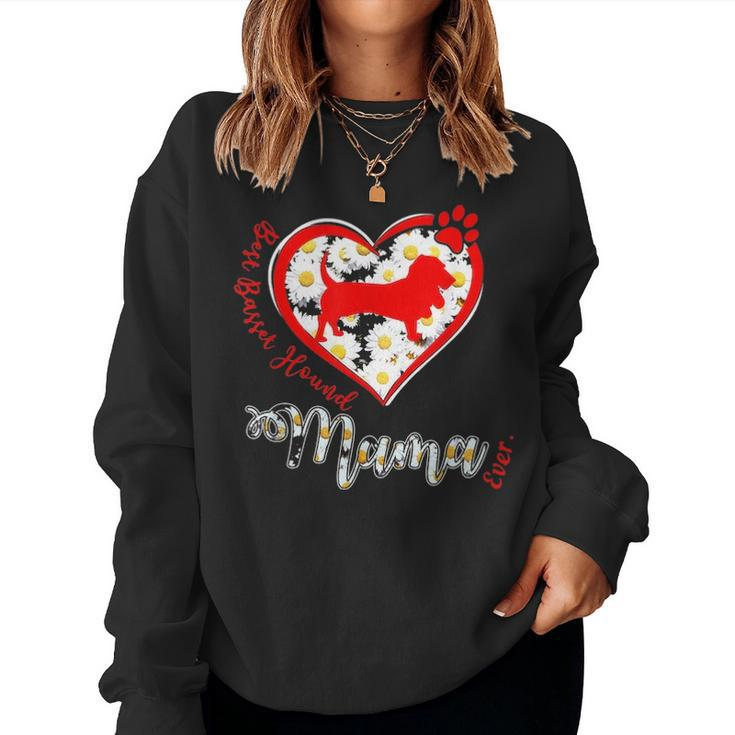 Basset Hound Mom Funny  Heart Dog Mothers Day Gift Women Crewneck Graphic Sweatshirt