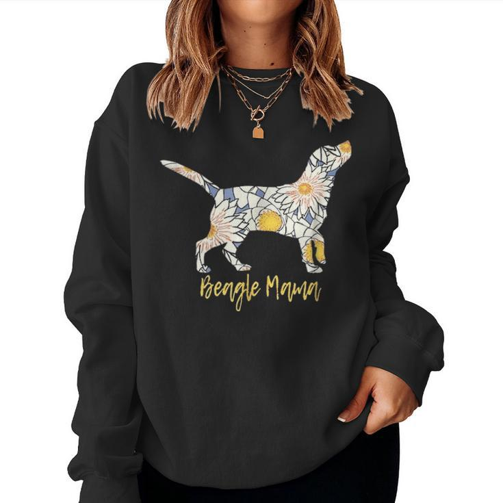 Beagle Mom  For Women Cute Daisy Print Women Crewneck Graphic Sweatshirt