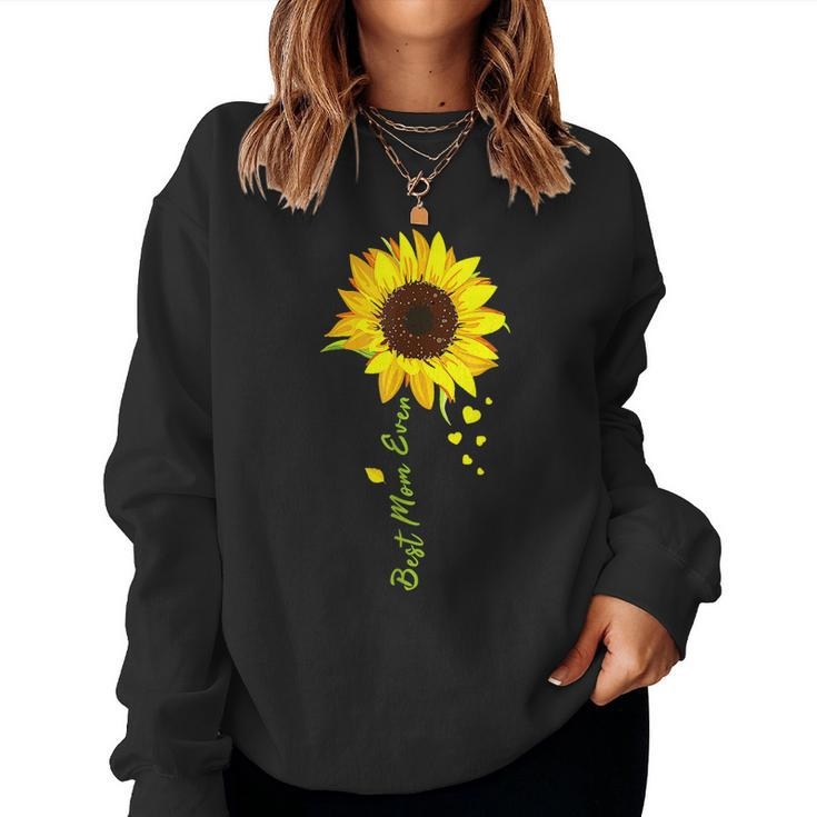 Best Mom Ever Sunflower Hearts Love Women Women Sweatshirt