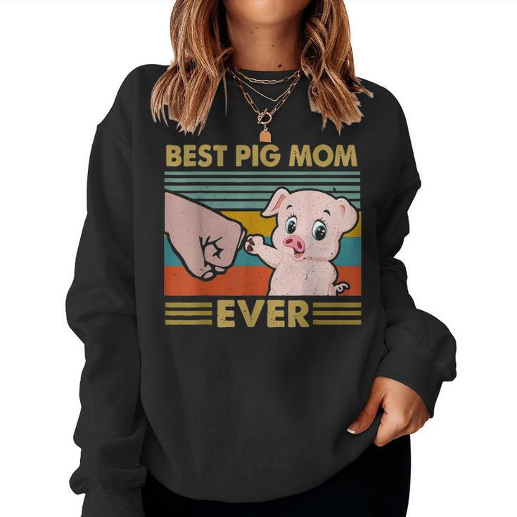 Best Pig Mom Ever Pig Friends Gift Mothers Day Women Crewneck Graphic Sweatshirt