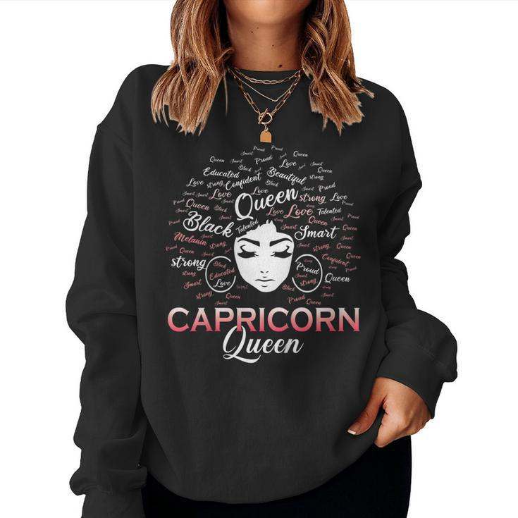 Black Women Capricorn Queen January Birthday Women Sweatshirt