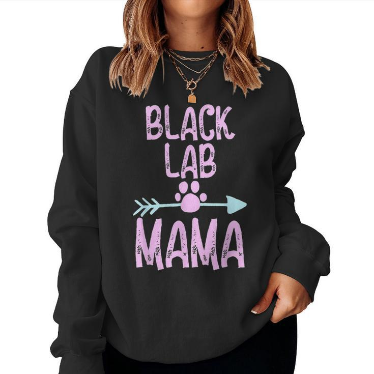 Black Lab Mama Funny Labrador Dog Lovers Mom Women Gift Women Crewneck Graphic Sweatshirt
