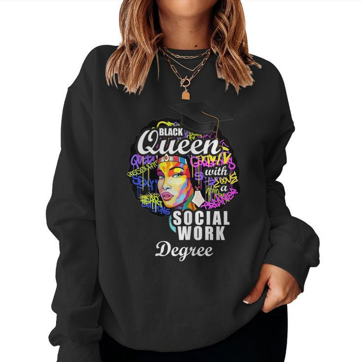 Black Queen Social Work Degree For Women Sweatshirt