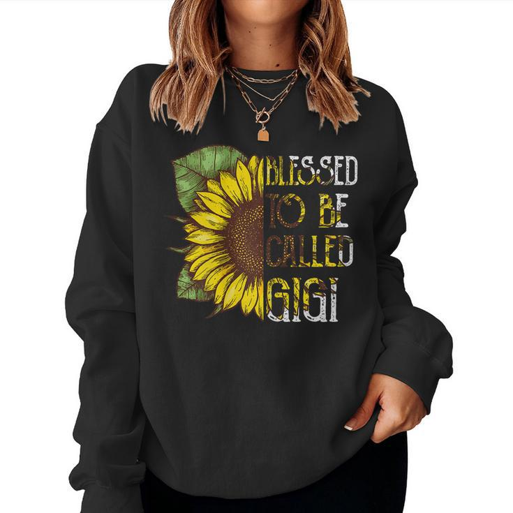 Womens Blessed To Be Called Gigi Sunflower Grandma Sweatshirt