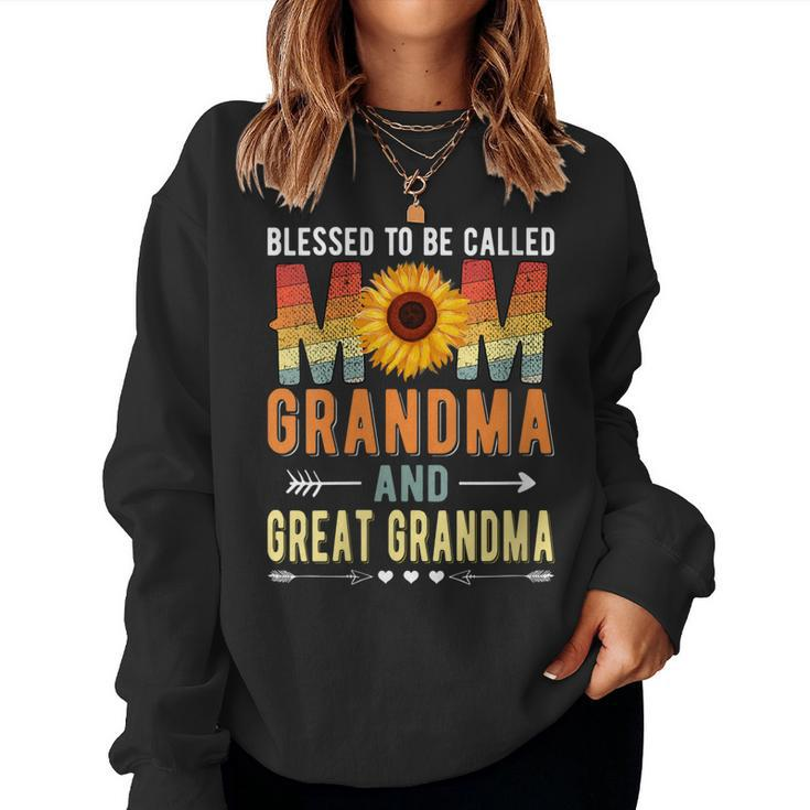 Womens Blessed To Be Called Mom Grandma Great Grandma Women Sweatshirt