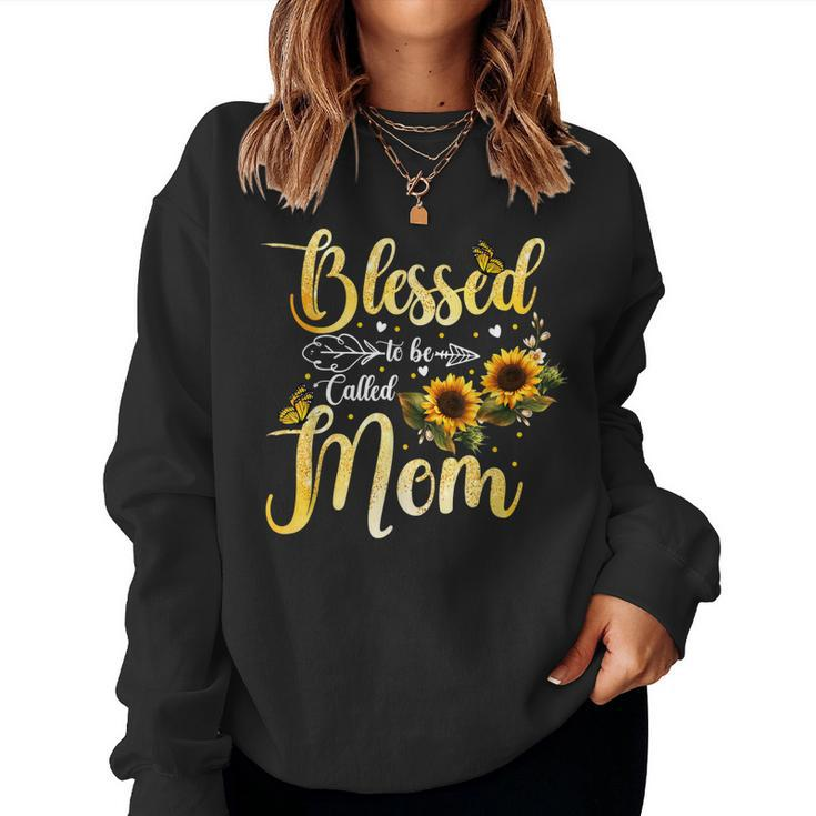Blessed To Be Called Mom Sunflower Butterfly Women Sweatshirt