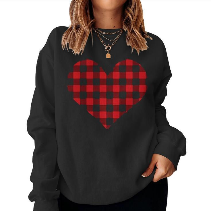 Buffalo Plaid Heart My Belongs To My Second Graders Teacher Women Crewneck Graphic Sweatshirt