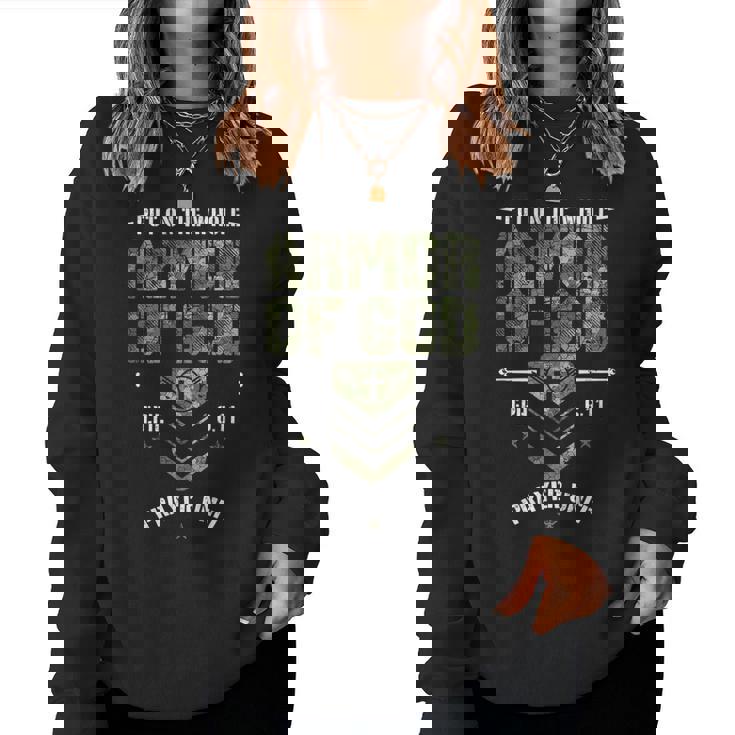 Camo Armor Of God Christians Religious Camouflage Women Sweatshirt