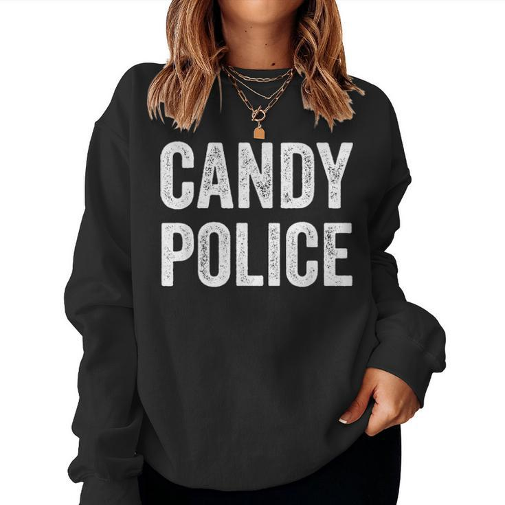Candy Police Mom Dad Parents Costume For Halloween Women Crewneck Graphic Sweatshirt