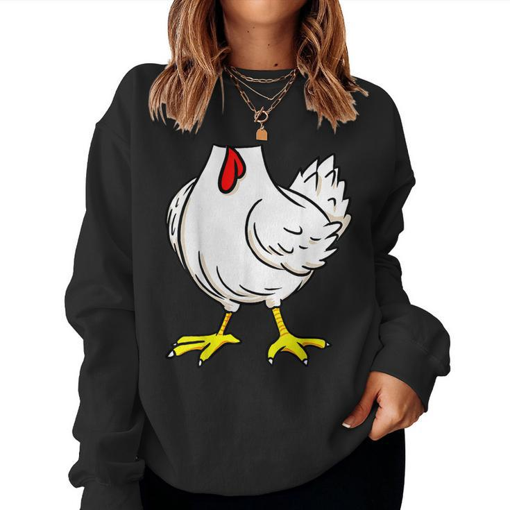 Chicken Body Costume Animal Thanksgiving Halloween  Women Crewneck Graphic Sweatshirt