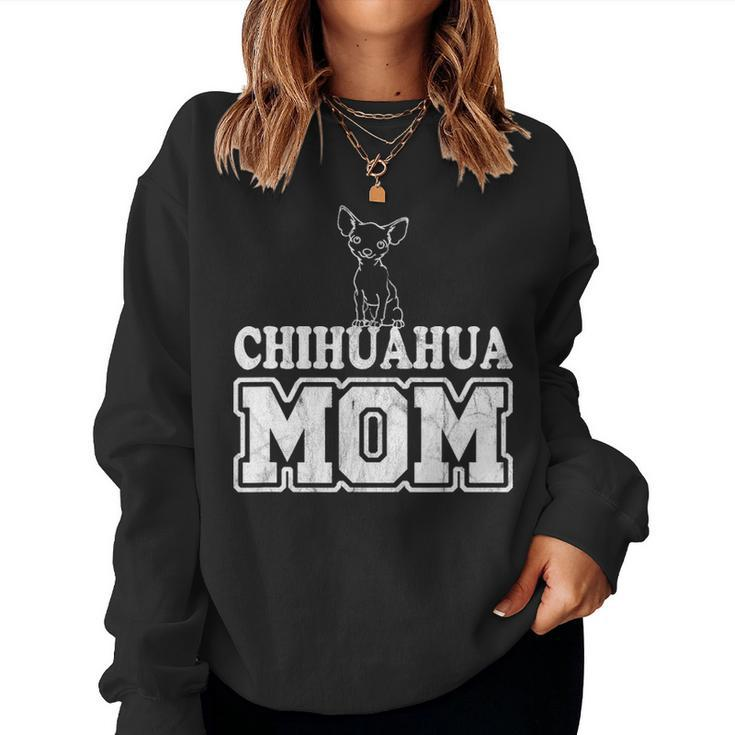 Chihuahua Mom Smallest Dog Chiwawa Dog Puppy Pals Women Crewneck Graphic Sweatshirt
