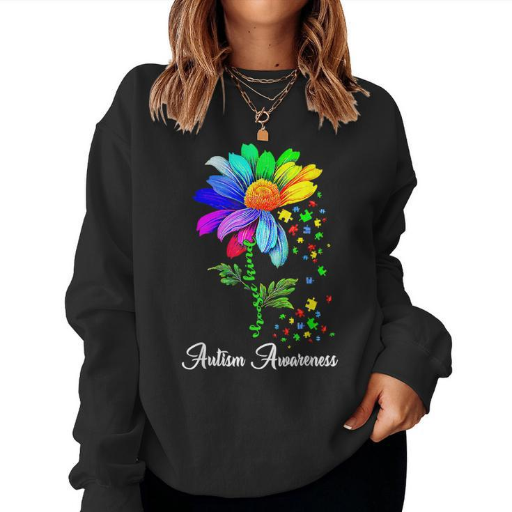 Choose Kind Autism Awareness Month Women Sunflower Mom Women Sweatshirt