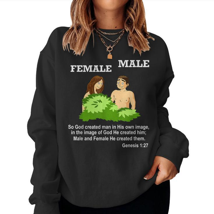 Christian Bible Verse Genesis 1 27 God Created Male Female Women Sweatshirt