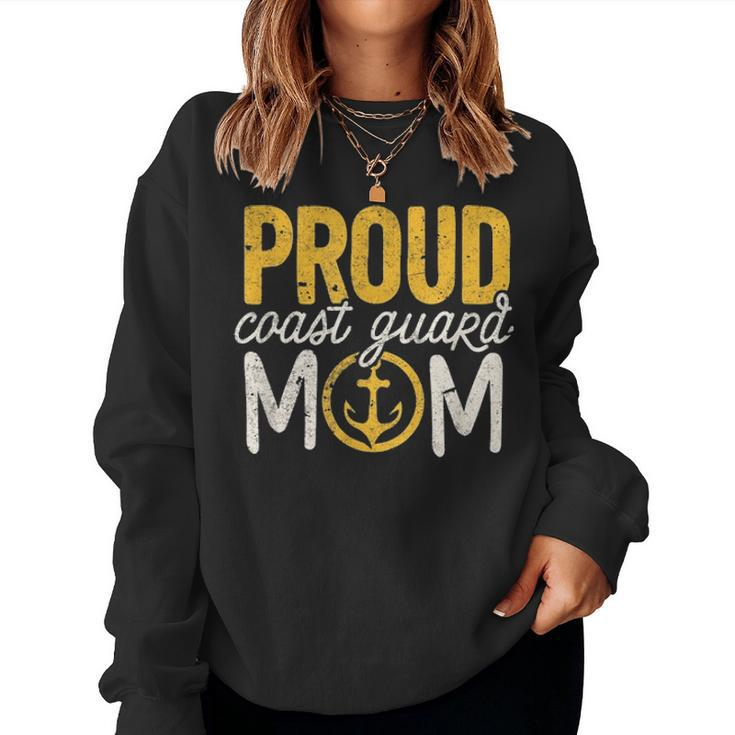 Coast Guard Mom Gift Proud Coast Guard Mom Retirement Women Crewneck Graphic Sweatshirt