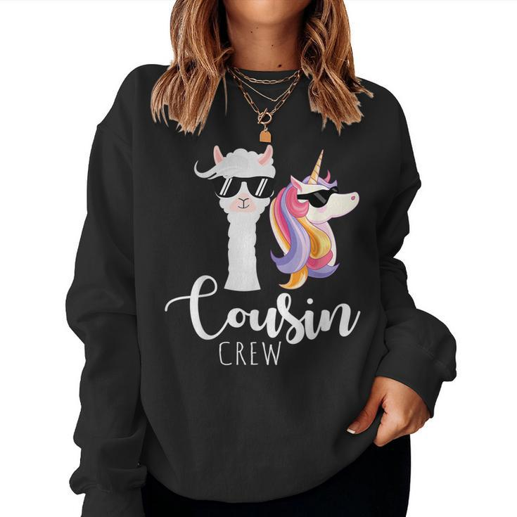 Cousin Crew Llama Unicorn Birthday Women Sweatshirt