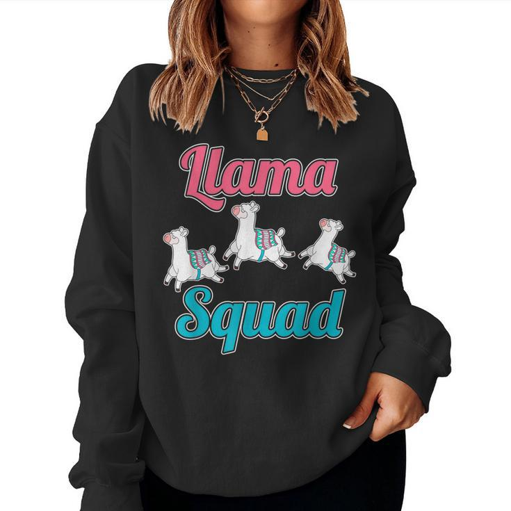 Cute Leaping Llamas Animal Lover Llama Squad Women Sweatshirt