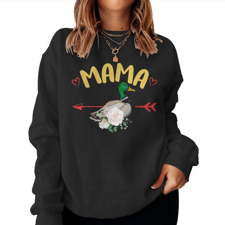 Cute Mama Bird Arrow Duck Mothers Day Floral Mom Gift Women Women Crewneck Graphic Sweatshirt