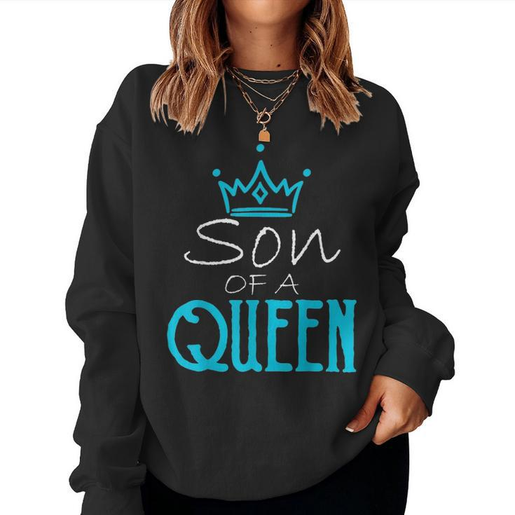 Cute Mother Of A Prince Son Of A Queen Matching  Women Crewneck Graphic Sweatshirt