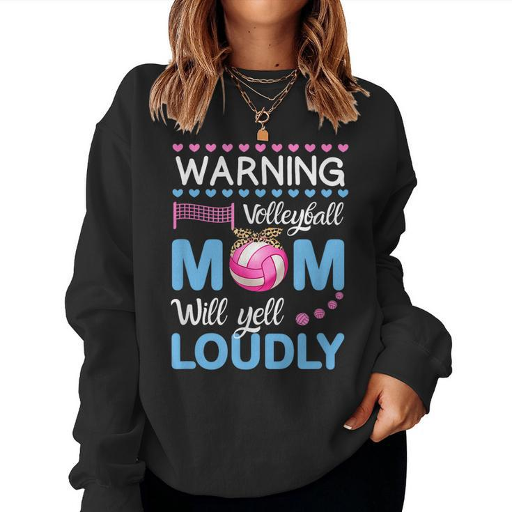 Cute Volleyball For Women Leopard Cool Volleyball Mom Women Sweatshirt