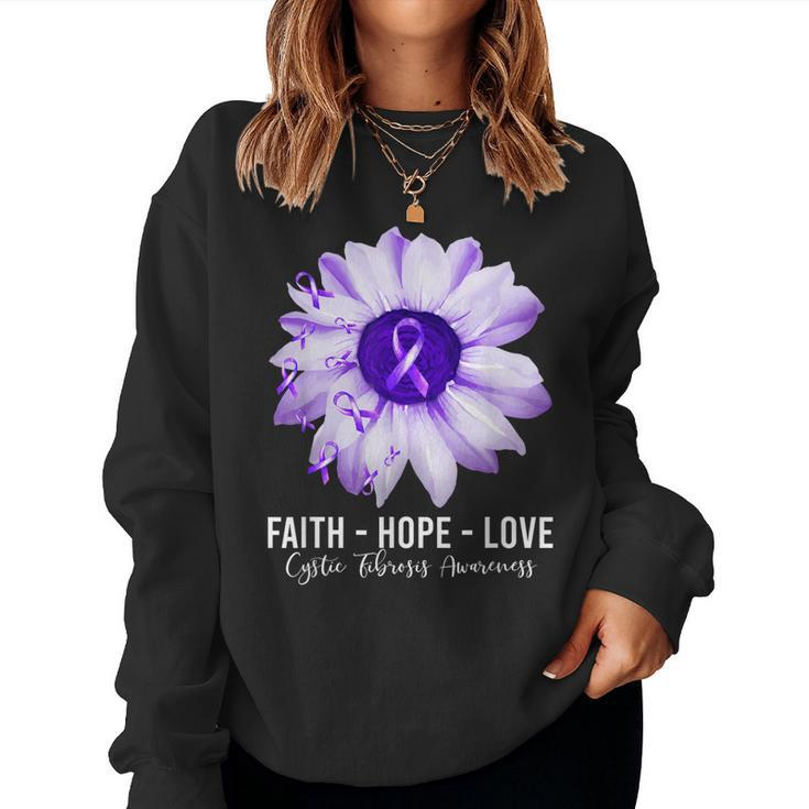 Cystic Fibrosis Awareness Flower Cf Men Women Women Sweatshirt