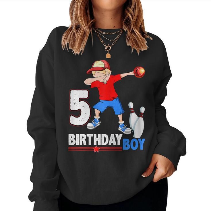 Dabbing Bowler BowlingShirt 5Th Birthday Boys Party Tees Women Sweatshirt