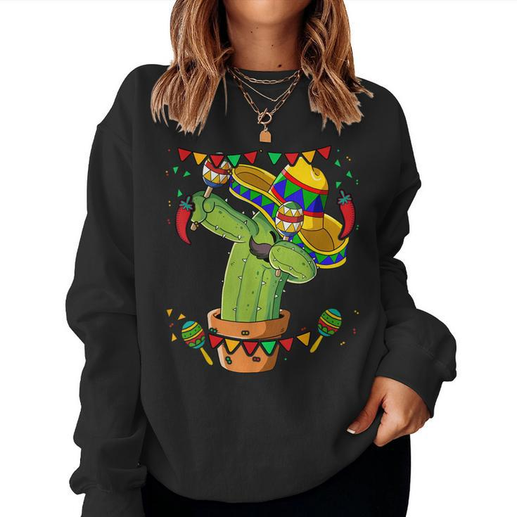 Dabbing Mexican Cactus Cinco De Mayo Women Sweatshirt