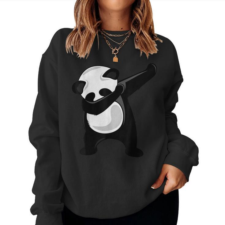 Dabbing Panda - Cute Animal Giant Panda Bear Dab Dance Women Sweatshirt
