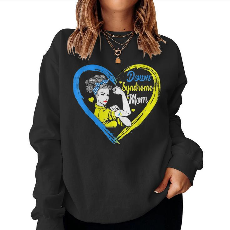 Down Syndrome Mom Strong Awareness Proud Mothers Day Women Crewneck Graphic Sweatshirt
