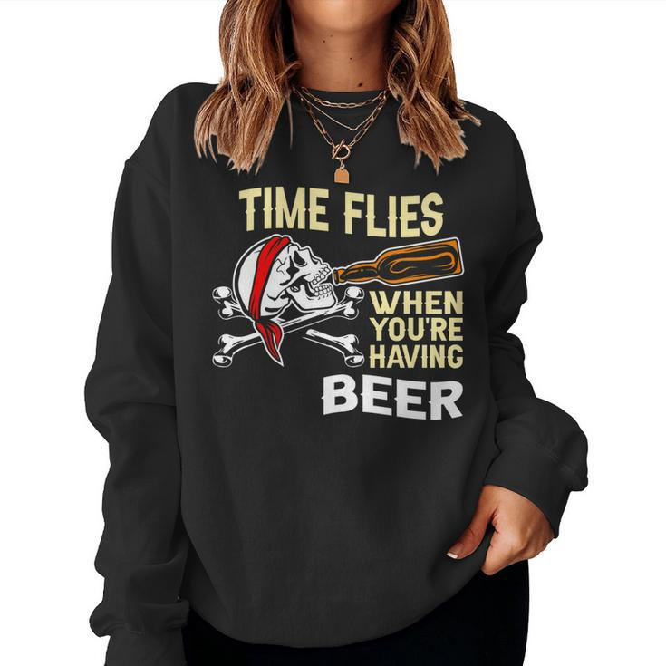 Drinking Bottle Fancy - Time Flies When Youre Having Beer Women Sweatshirt