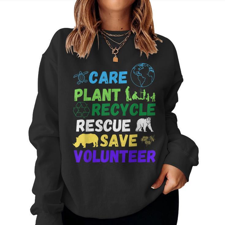 Earth Day 2023 Save Bees Rescue Animals Plant Trees Recycle Women Sweatshirt