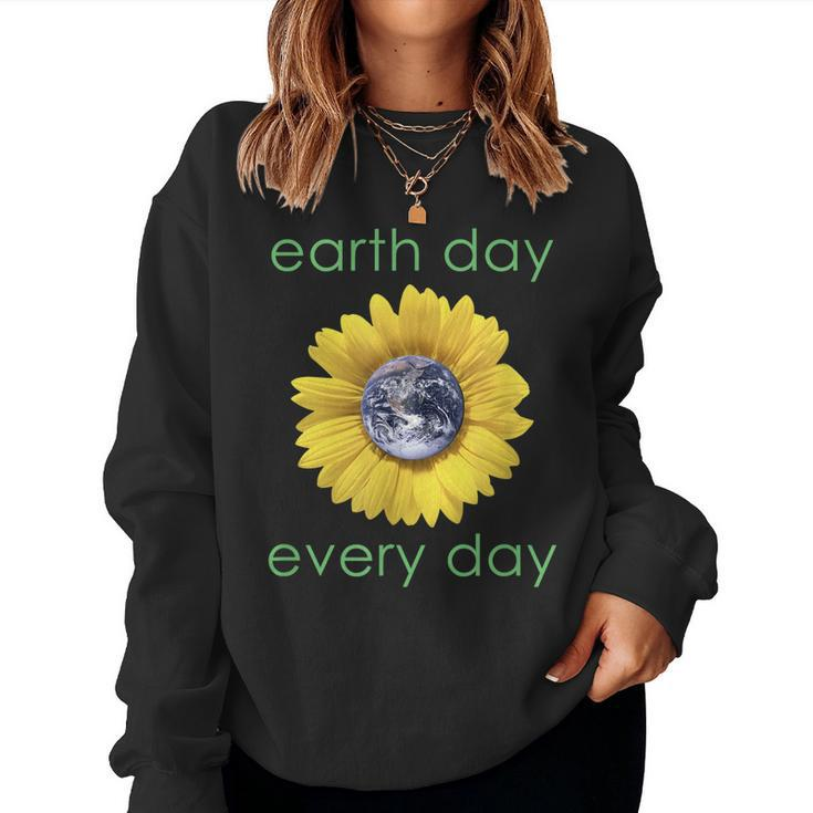 Earth Day Every Day - Green Environment Flower T-Shirt Women Sweatshirt
