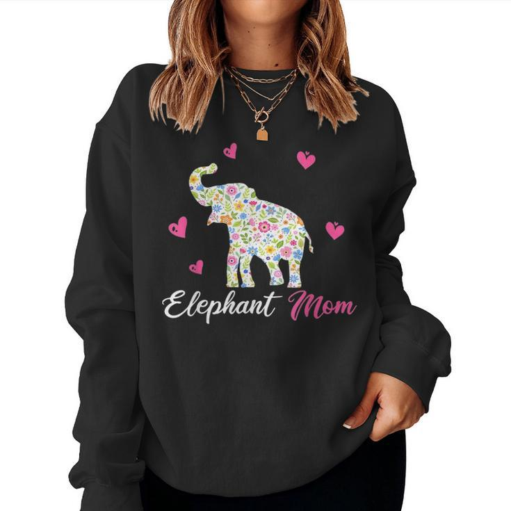 Elephant Mom Funny Animal Gift For Mothers Day Women Crewneck Graphic Sweatshirt