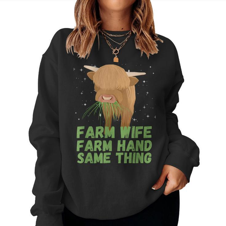 Farm Wife Farm Hand Same Thing - Cow Women Sweatshirt