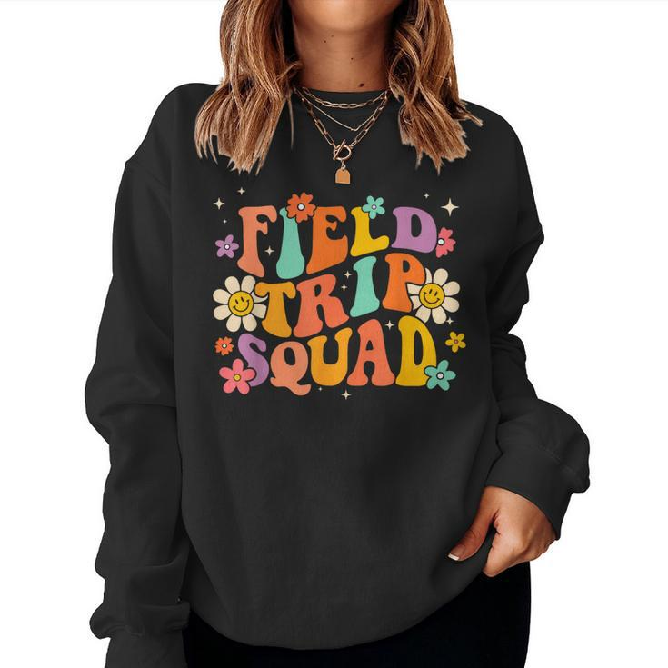 Field Trip Squad Groovy Field Day Teacher Student School Women Sweatshirt