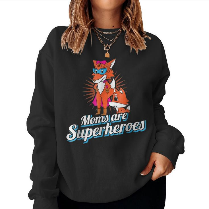Foxy Mama  Super Hero Mom Fox  Funny Mommy Gift Women Crewneck Graphic Sweatshirt