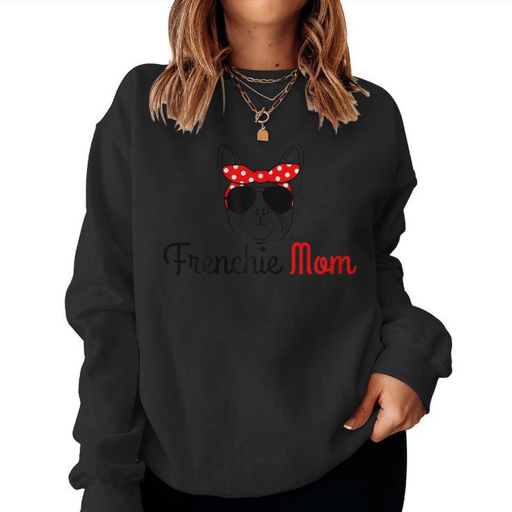 Frenchie Mom Vintage Funny Cute Dog French Bulldog Mama Women Crewneck Graphic Sweatshirt Seseable CA