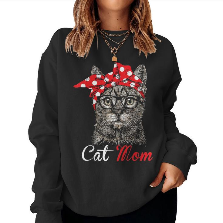 Funny Cat Mom  For Cat Lovers Mothers Day Gift V2 Women Crewneck Graphic Sweatshirt