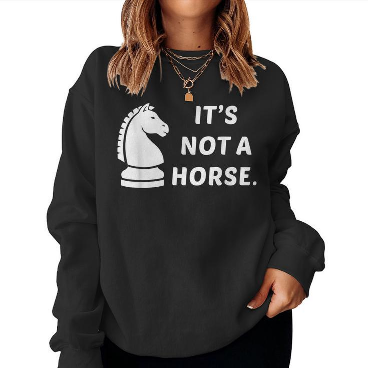 Funny Chess Knight Pieces Board Game Lover Player Horse Gift  Women Crewneck Graphic Sweatshirt