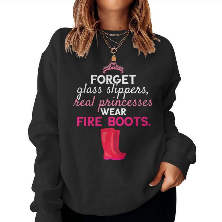 Funny Firefighter Women Fire Fighter Humorous Female Gift   Women Crewneck Graphic Sweatshirt