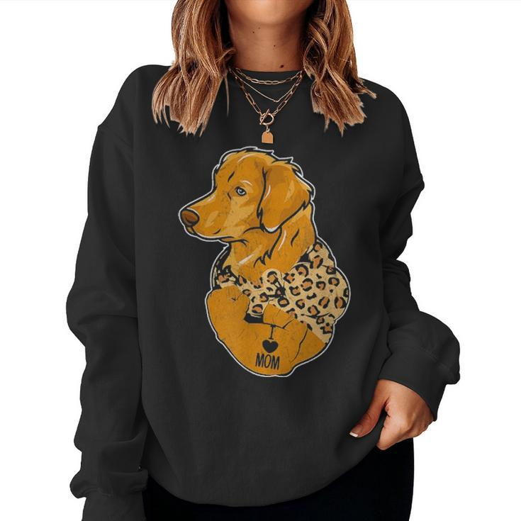 Funny Leopard Labrador Retriever Mom Costume Mothers Day Women Crewneck Graphic Sweatshirt